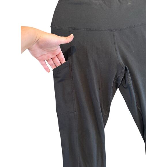 Aerie Chill Play Move Black Capri Leggings Medium High Rise Activewear Pockets - Picture 3 of 10